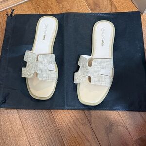 Fashion Nova Beige Slide Sandals